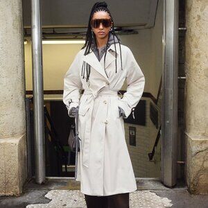 H&M Twill Trench Coat size L